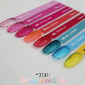Yoshi Glassmatica 184 Illusorya pomarańczowy półtransparentny lakier hybrydowy do paznokci 6ml