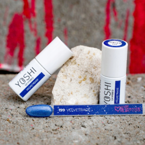 Yoshi Heartcore 199 Velvetrage Neonowy ciemnogranatowy lakier hybrydowy z efektem flash i cat eye 6ml