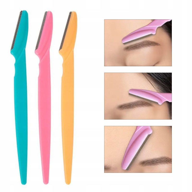 Zestaw 3 maszynek do brwi Eyebrow Razor precyzyjne golenie i dermaplaning Zestaw 3 maszynek do brwi Eyebrow Razor precyzyjne golenie i dermaplaning