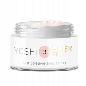 Yoshi Fiber Pro No3 15ml Lekko mleczny neutralny samopoziomujący żel budujący do paznokci bez TPO