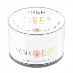 Yoshi Fiber Pro No3 15ml Lekko mleczny neutralny samopoziomujący żel budujący do paznokci bez TPO