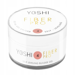Yoshi Fiber Pro No4 15ml Pastelowy różowy samopoziomujący żel budujący do paznokci bez TPO