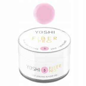 Yoshi Fiber Pro No5 15ml Mlecznoróżowy samopoziomujący żel budujący do paznokci bez TPO