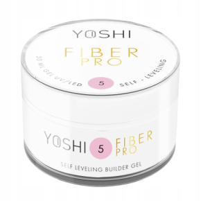 Yoshi Fiber Pro No5 50ml Mlecznoróżowy samopoziomujący żel budujący do paznokci bez TPO