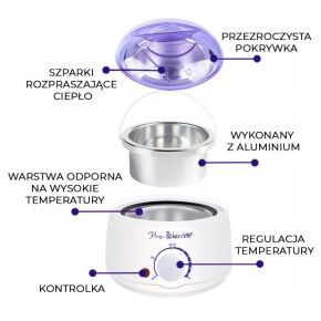 Zestaw do depilacji bezpaskowej wosk 1kg twardy ItalWax Podgrzewacz wosk puszka 400ml talk szpatułki