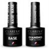 2x Claresa lakier hybrydowy TOP DIAMOND NO WIPE 5g + BASE 5g - 1