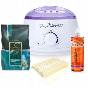 Zestaw do depilacji bezpaskowej ProWax Azulen ItalWax + preparat po depilacji