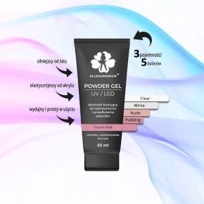 Duży budujący akrylożel Powder Gel 50ml (kolor do wyboru) + pędzelek