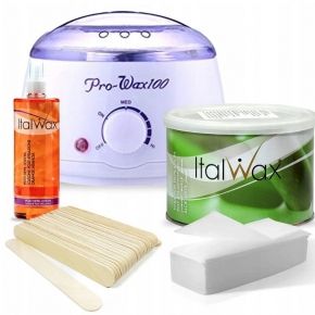 Depilacji Italwax Podgrzewacz 100w Wosk 400ml Aloe Aloes Paski Olejek