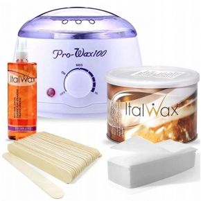 Depilacji Italwax Podgrzewacz 100w Wosk 400ml Natural Oliwka Paski