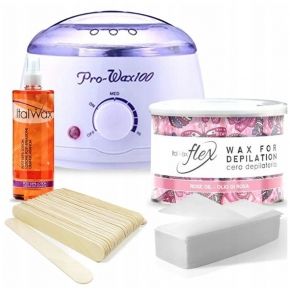 Depilacji Italwax Podgrzewacz 100w Wosk 400ml Flex Rose Oil Różany Oliwka Paski