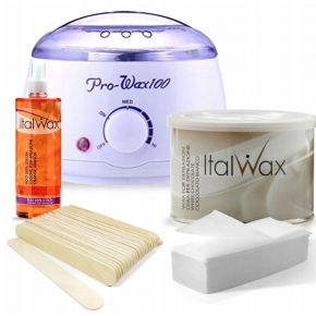 Depilacji Italwax Podgrzewacz 100w Wosk 400ml Biała Czekolada White Szpatułki Paski