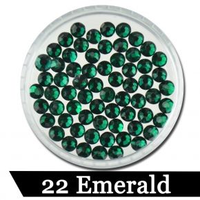 22. 50 sztuk szklane cyrkonie kolorowe SS6 Emerald