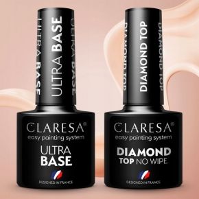 ZESTAW 12x Claresa 10 LAKIERY HYBRYDOWE BAZA TOP kolory do wyboru
