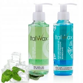 Zestaw do depilacji woskiem w puszce flex aqua wine PODGRZEWACZ 100 żele paski szpatułki