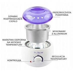 Mocny zestaw do depilacji woskiem twardym 4 x wosk w dropsach + podgrzewacz 100w + akcesoria