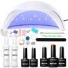 Zestaw do hybryd lampa Smart 48W  3x lakier hybrydowy Sunone kolory do wyboru  preparaty  akcesoria - 1