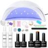 Zestaw do hybryd lampa Smart 48W  3x lakier hybrydowy Sunone kolory do wyboru  preparaty  akcesoria - 2