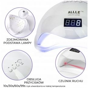 Zestaw do hybryd lampa Dual LED 48W  3x lakier hybrydowy Sunone kolor do wyboru  preparaty  akcesoria