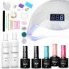 Zestaw do hybryd lampa UV/LED 48W  3x lakier hybrydowy Claresa kolory do wyboru  preparaty  akcesoria - 1