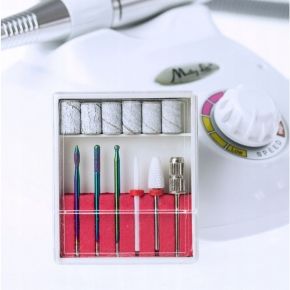 Zestaw do stylizacji paznokci Frezarka  frezy 30 x diamentowe  12 x kamienne  12 x filcowe