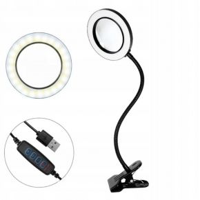 Activ Lampa lupa ring LED Snake na biurko czarna