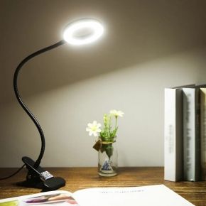 Activ Lampa lupa ring LED Snake na biurko czarna