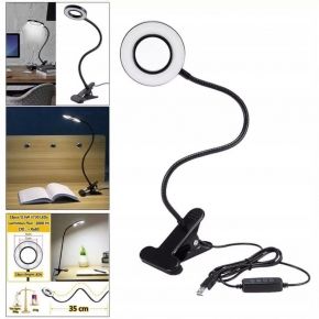 Activ Lampa lupa ring LED Snake na biurko czarna