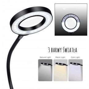 Activ Lampa lupa ring LED Snake na biurko czarna