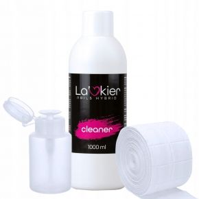 Lakier Zestaw do hybryd cleaner 1000ml  dozownik 150ml  waciki bezpyłowe 250 sztuk