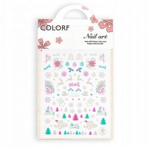 Naklejki do paznokci cienkie samoprzylepne świąteczne Colorf CY027