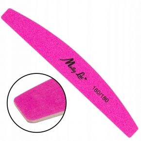 10x Molly Lac Pilnik drewniany do paznokci slim łódka półksiężyc 180/180 eko różowy
