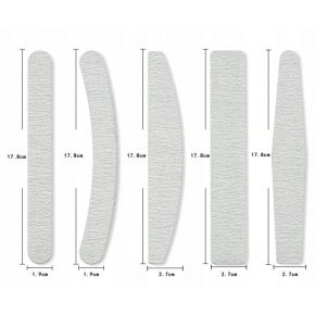 10x pilnik do paznokci łódka półksiężyc biały gradacja 180/240 standard