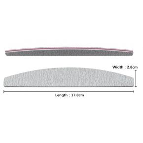 10x Pilnik do paznokci łódka półksiężyc biały szary zebra gradacja 100/180