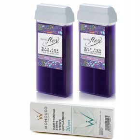 21 Zestaw ItalWax do depilacji 2x wosk w rolce Wine Flex paski