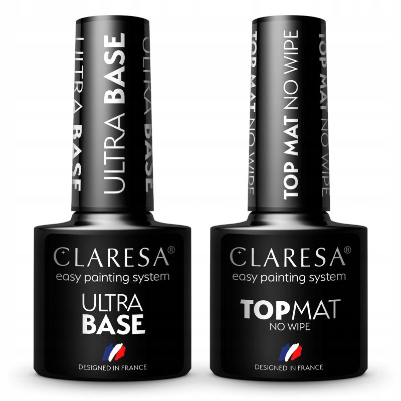 2x Claresa lakier hybrydowy TOP MAT NO WIPE 5g ULTRA BASE 5g 2x Claresa lakier hybrydowy TOP MAT NO WIPE 5g ULTRA BASE 5g