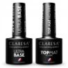 2x Claresa lakier hybrydowy TOP MAT NO WIPE 5g  ULTRA BASE 5g - 1