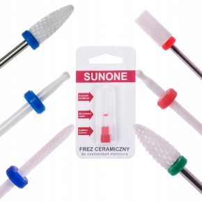 42 Zestaw frezów Sunone do manicure frez ceramiczny stożek walec kulka szczelinowy