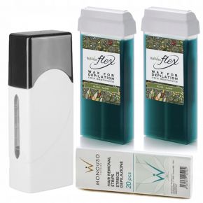 Depilacja zestaw 2x wosk ItalWax Algae Algi Flex podgrzewacz paski