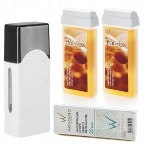Depilacja zestaw 2x wosk ItalWax Honey Flex podgrzewacz paski