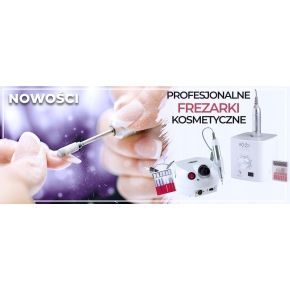 Frezarka do paznokci mobilna PRO203 12W srebrna  zestaw frezów ceramicznych filcowych diamentowych kamiennych