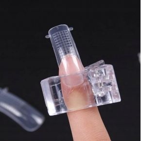 Zaciskarka poprzeczna do tunelu tipsów szablonów plastikowy klips przezroczysty  zestaw 5 sztuk