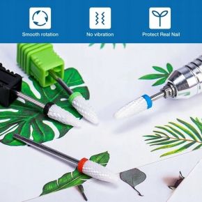 Zestaw 4 frezów ceramicznych  szczoteczka do czyszczenia