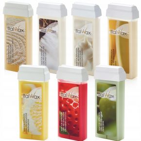 Zestaw AROMA do depilacji ciała 7x wosk ItalWax rolka PODGRZEWACZ olejek paski talk