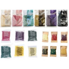 Zestaw do depilacji 6x wosk ItalWax 100g dropsy  podgrzewacz LCD Prowax 500 czarny  preparaty szpatułki talk
