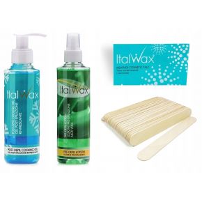 Zestaw do depilacji 6x wosk ItalWax 100g dropsy  podgrzewacz LCD Prowax 500 czarny  preparaty szpatułki talk