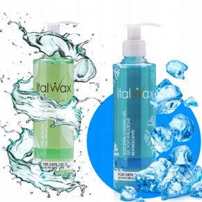 Zestaw do depilacji bezpaskowej 2x 400ml wosk ItalWax w puszce PODGRZEWACZ paski szpatułki kosmetyki talk pask
