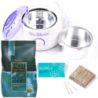 Zestaw do depilacji bezpaskowej wosk 1kg dropsy ItalWax azulen Podgrzewacz Prowax talk szpatułki - 9