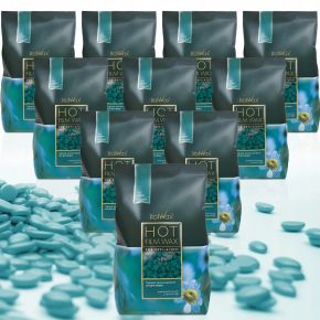 Zestaw do depilacji ItalWax 10x wosk 1kg Azulene azulenowy  podgrzewacz
