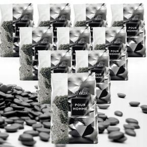 Zestaw do depilacji ItalWax 10x wosk 1kg Pour Homme czarny podgrzewacz